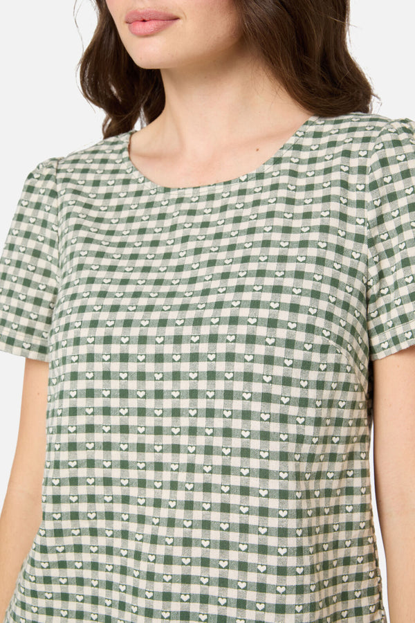 Princess Highway - Sweetheart Check Top - green