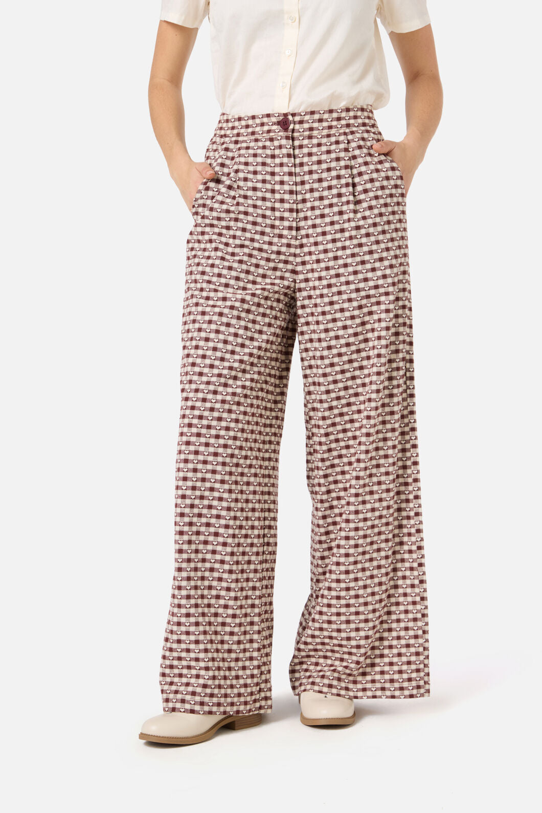 Princess Highway - Sweetheart Check Pant - chocolate