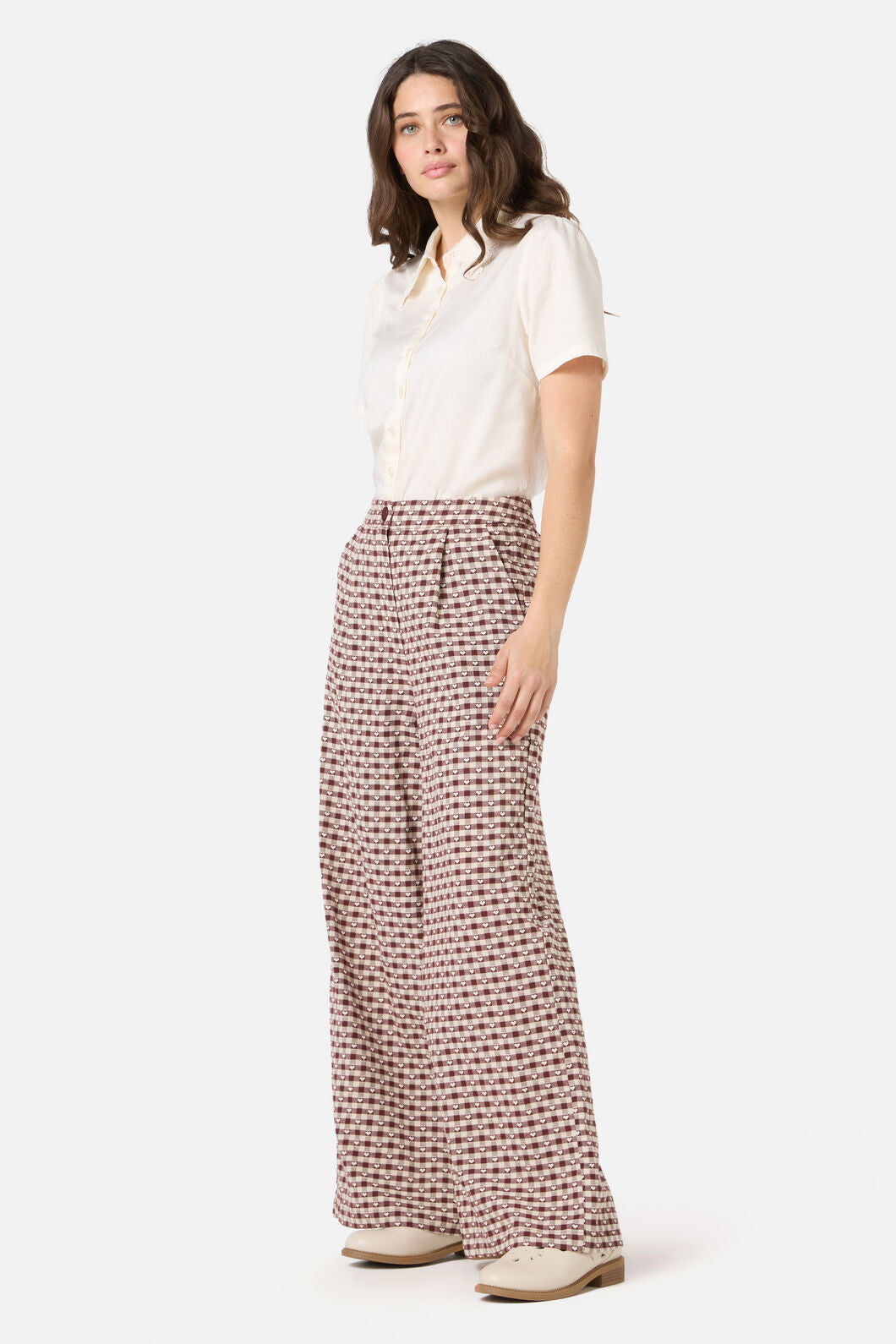 Princess Highway - Sweetheart Check Pant - chocolate