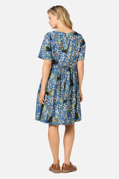Princess Highway - Pretty Swan Smock Dress - navy