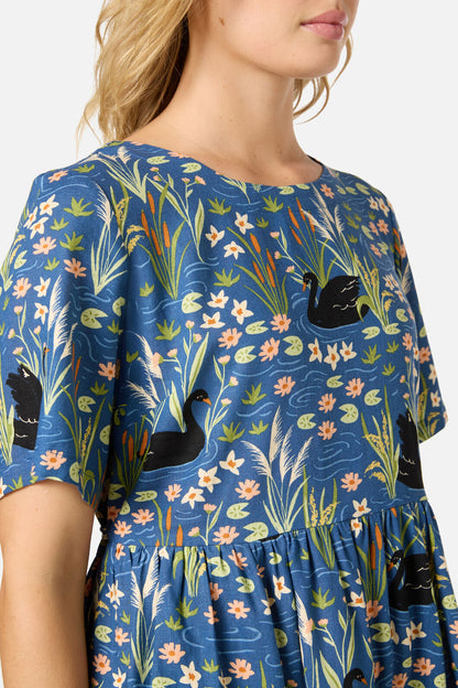 Princess Highway - Pretty Swan Smock Dress - navy