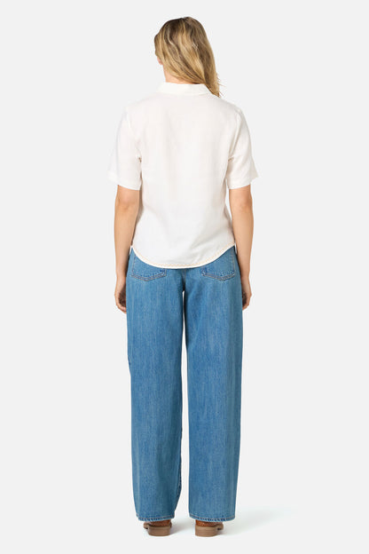 Princess Highway - Swan Embroidered Shirt - cream