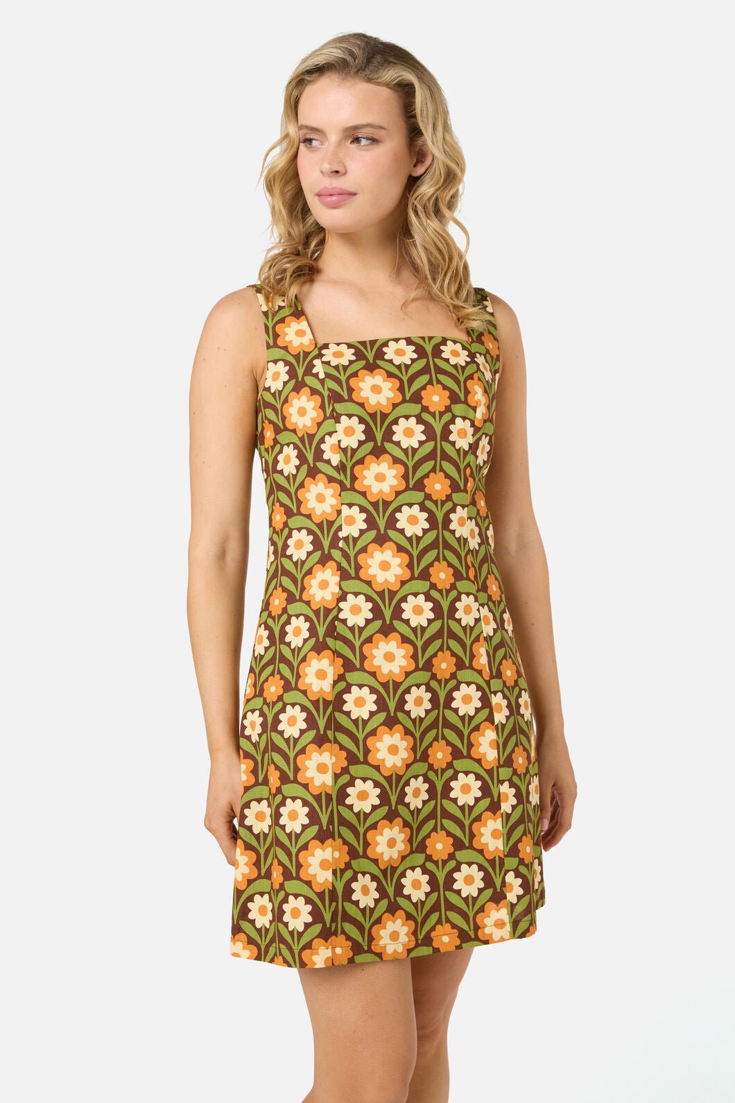 Princess Highway - Cleo Geo Mini Shift Dress - brown