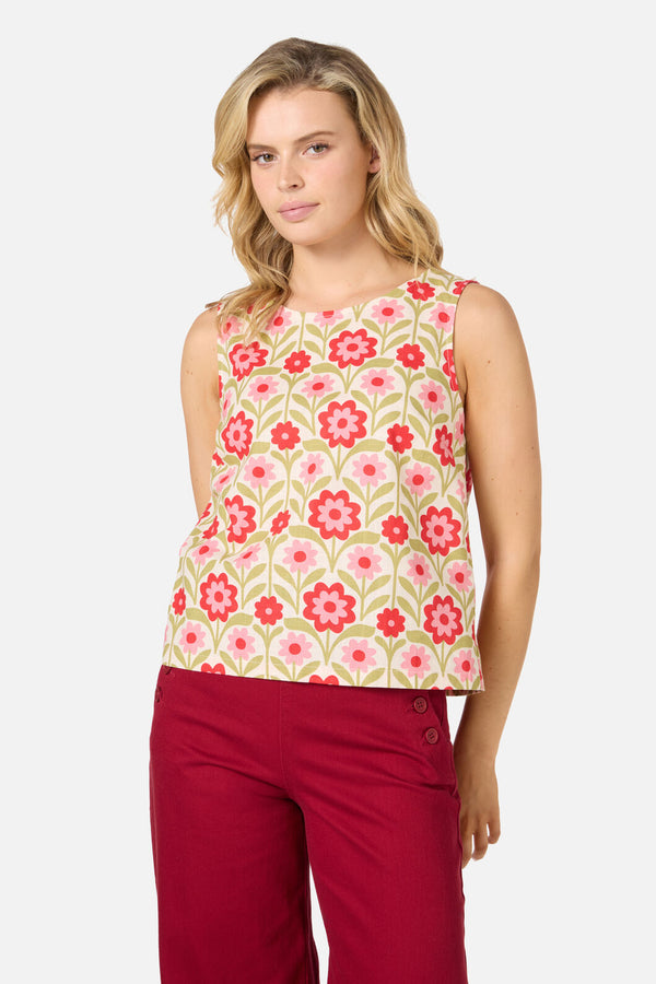Princess Highway - Cleo Geo Shell Top - cream