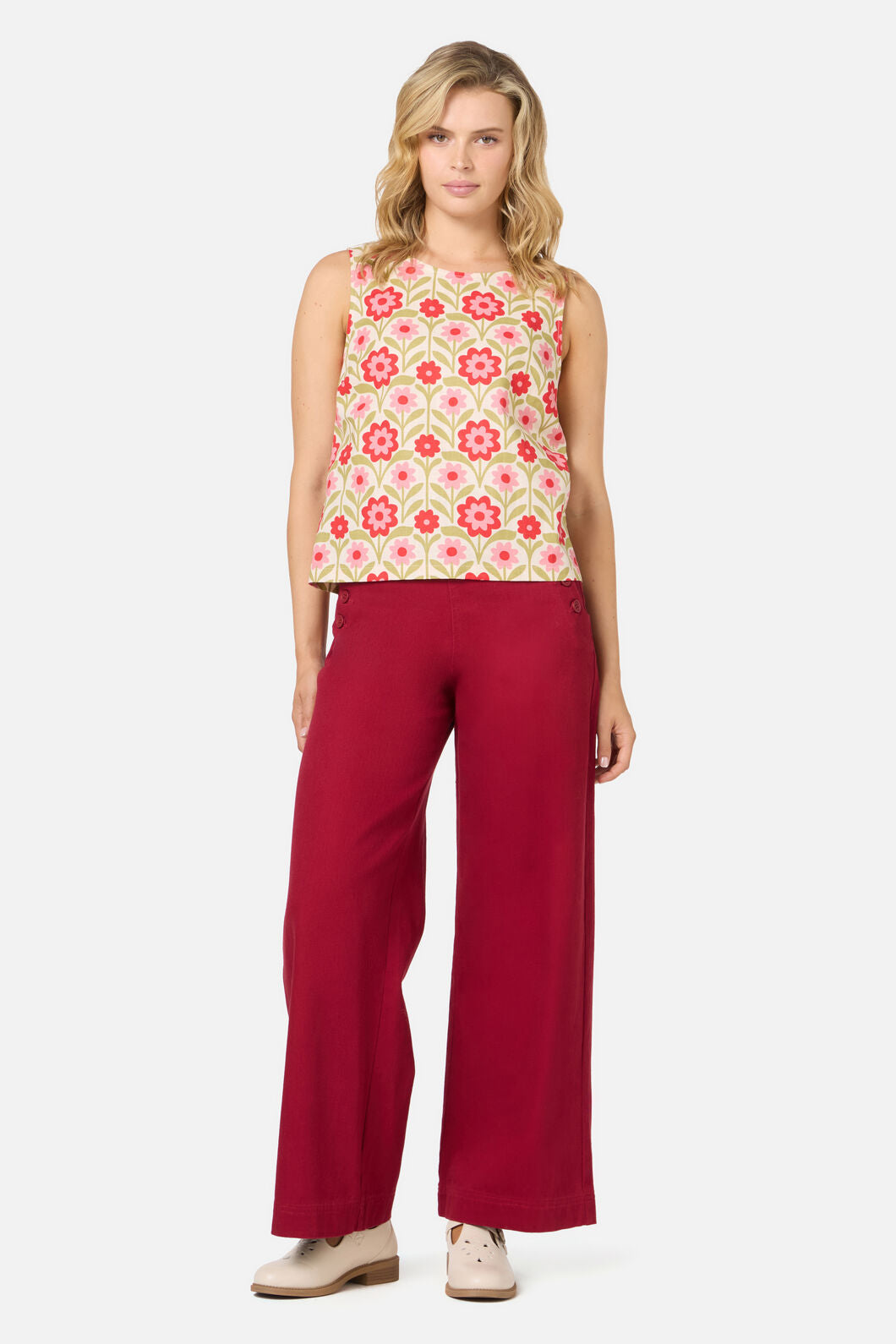 Princess Highway - Cleo Geo Shell Top - cream