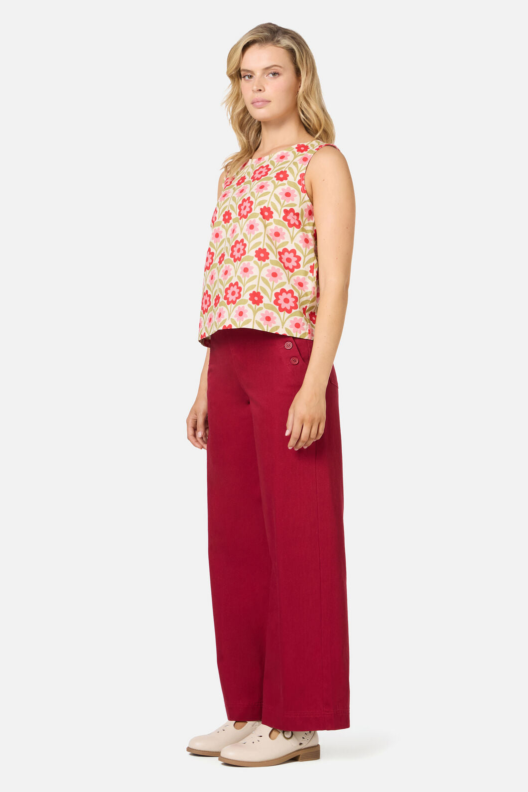 Princess Highway - Cleo Geo Shell Top - cream
