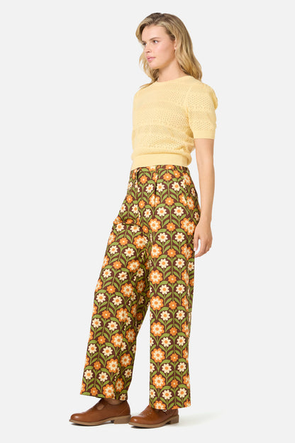 Princess Highway - Cleo Geo Relaxed Pant - brown