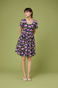 Princess Highway - Geranium Flower Mini Dress - navy