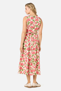 Princess Highway - Geranium Flower Midi Dress - cream