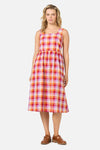 Princess Highway - Cassie Check Midi Dress - red-multi