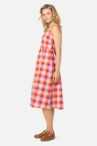 Princess Highway - Cassie Check Midi Dress - red-multi