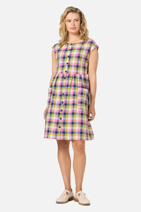 Princess Highway - Cassie Check Smock Dress - blue-multi