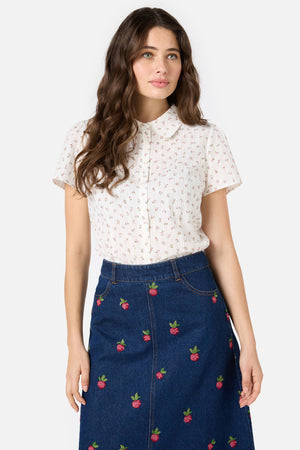 Princess Highway - Spring Ditsy Cotton Blouse - cream