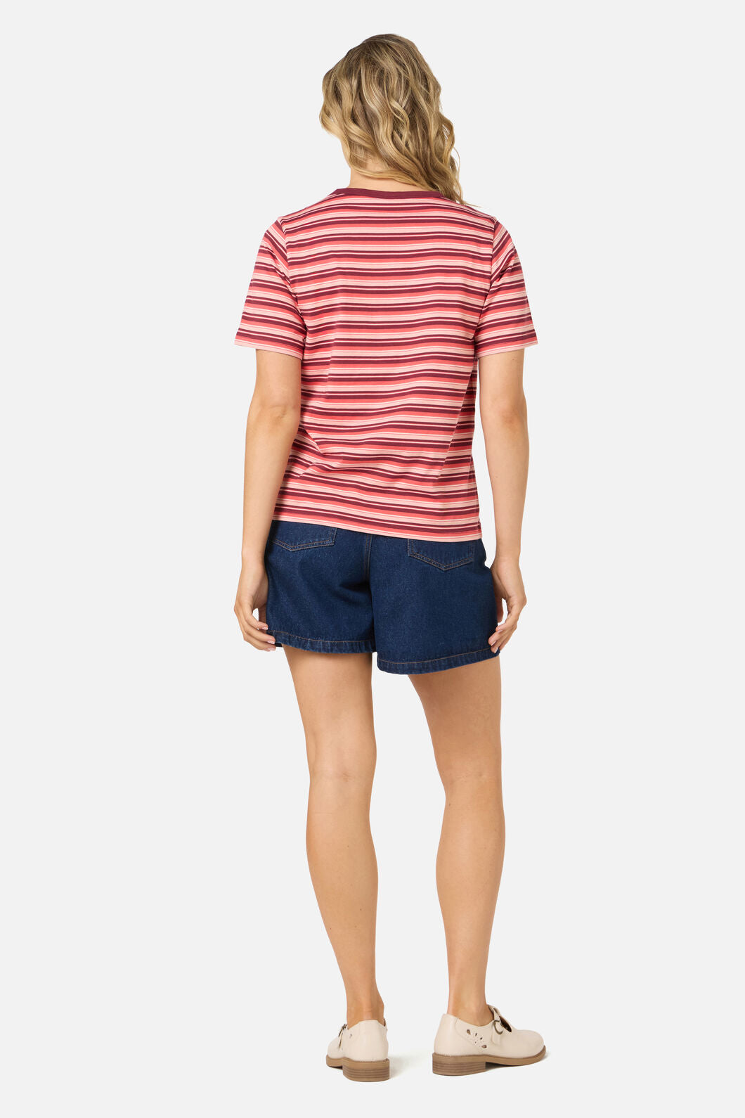 Princess Highway - Judy Retro Stripe Tee - rose