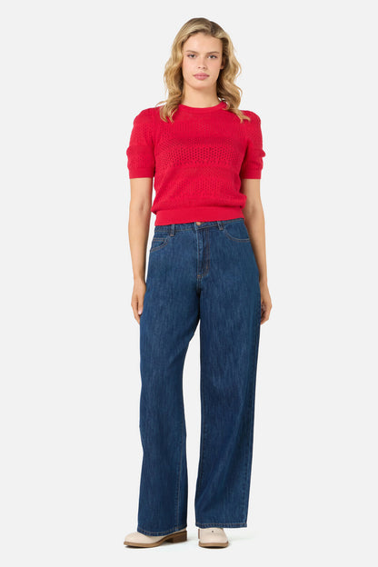 Princess Highway - Tamsin Lacey Heart Knit Top - red