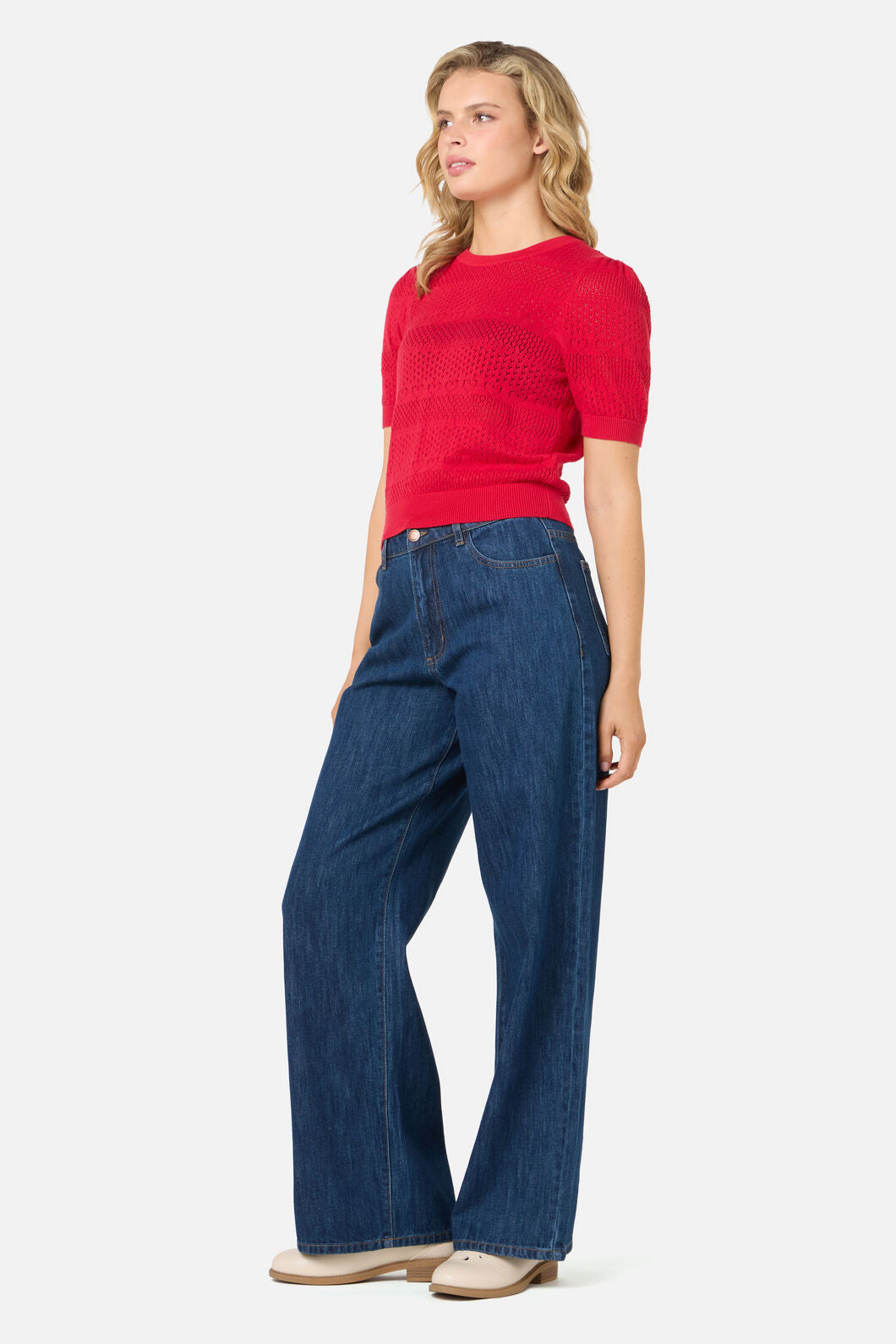 Princess Highway - Tamsin Lacey Heart Knit Top - red