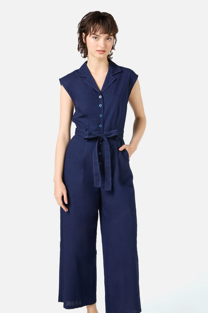 Princess Highway - Dani Collared Jumpsuit - navy