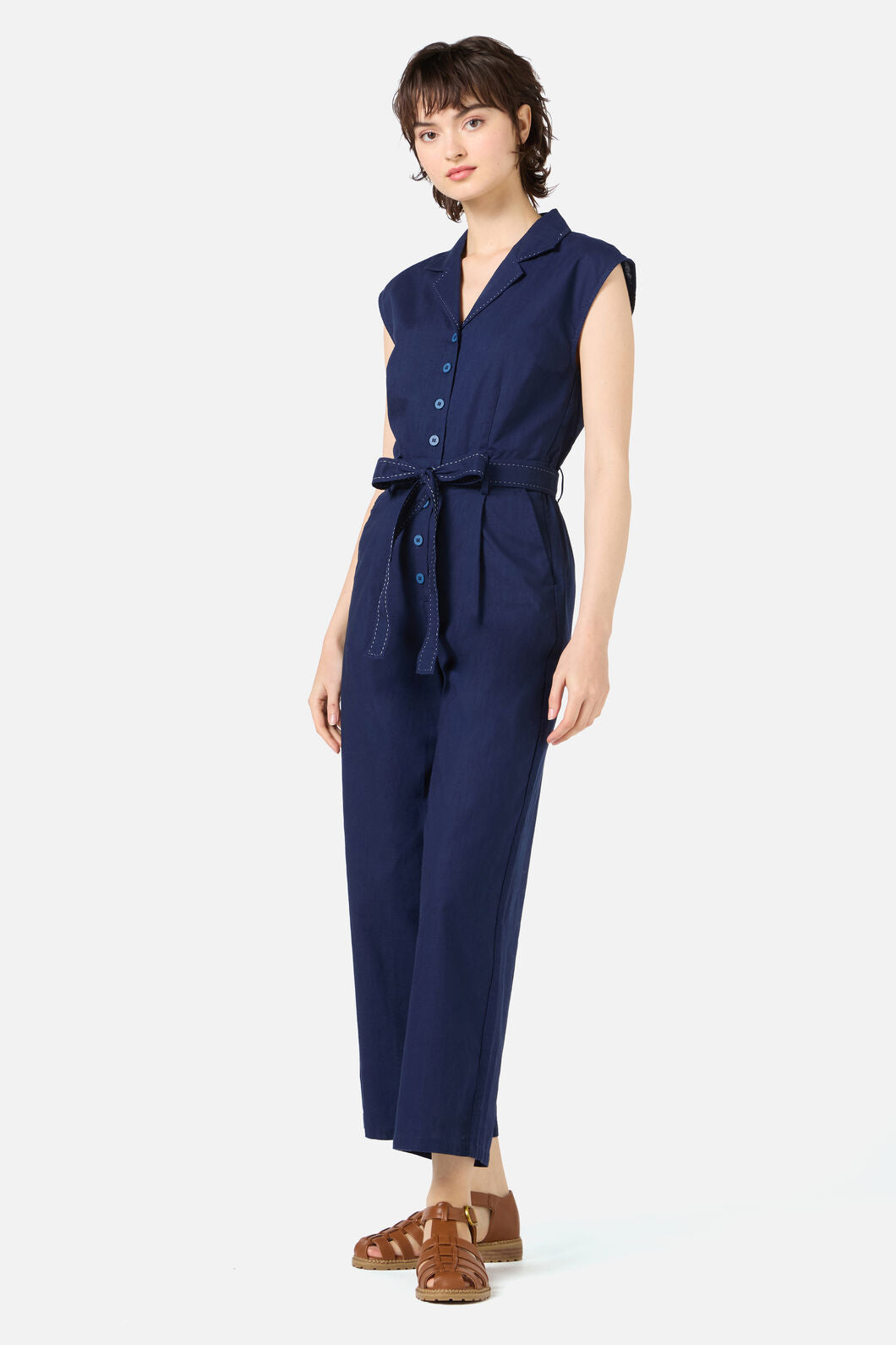 Princess Highway - Dani Collared Jumpsuit - navy