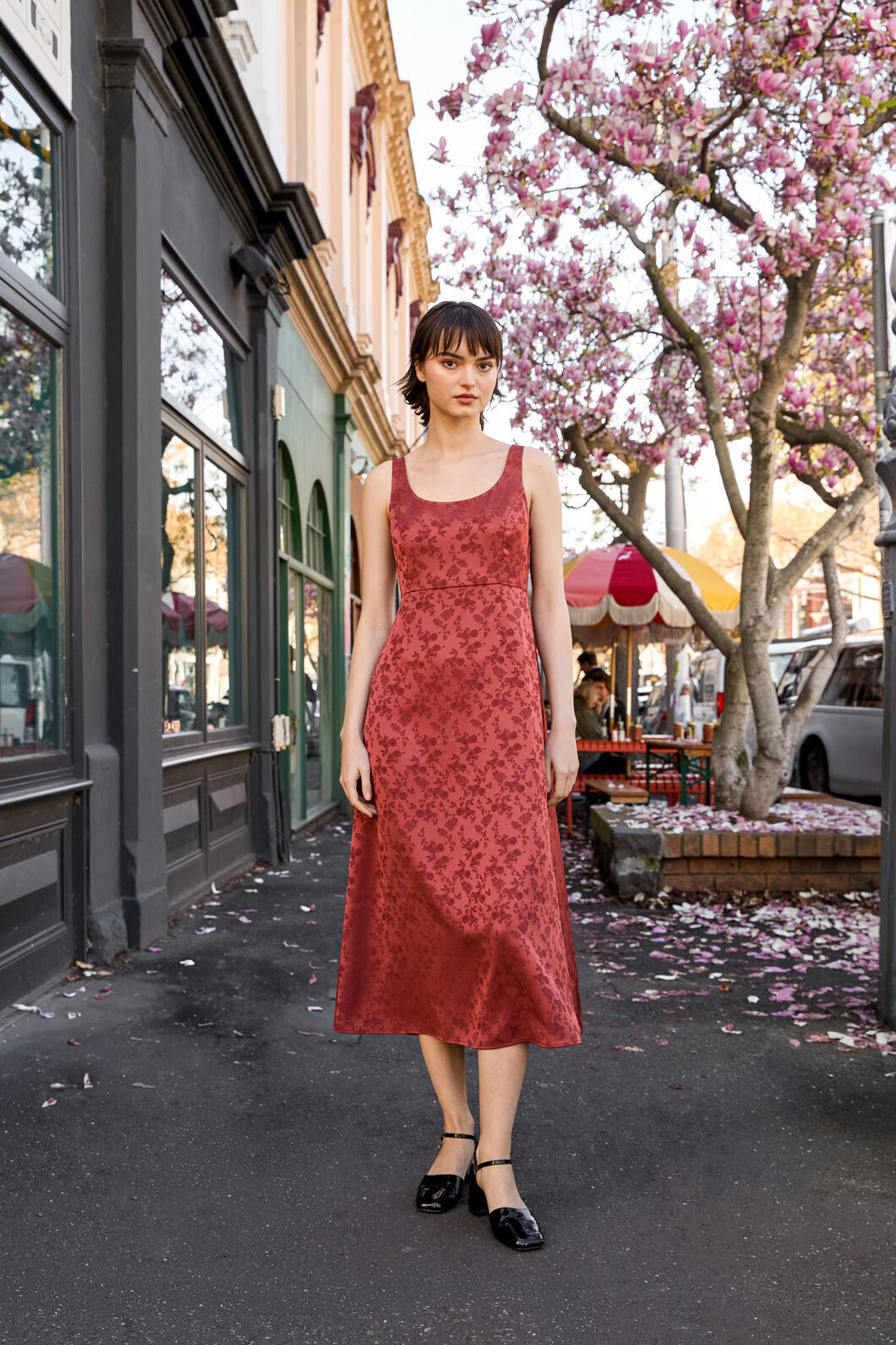 princess highway midi dress Roma Satin Embossed Midi Dress – Dangerfield