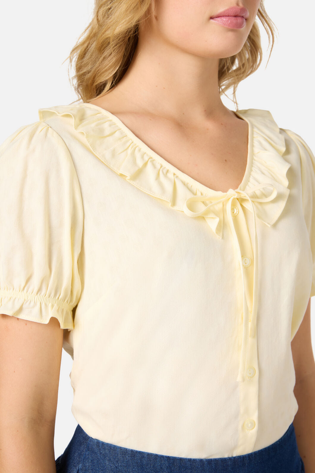 Princess Highway - Lulu Ruffle Blouse - lemon