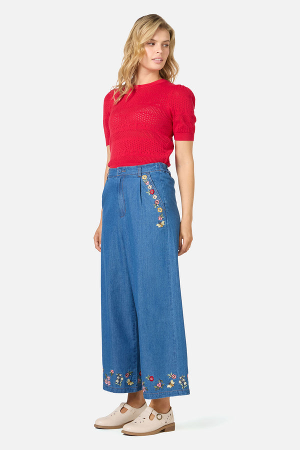 Princess Highway - Libby Bee Denim Culotte - blue-denim