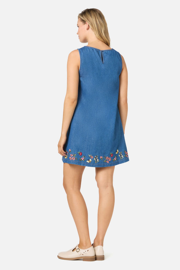 Princess Highway - Libby Bee Denim Shift Dress - blue-denim