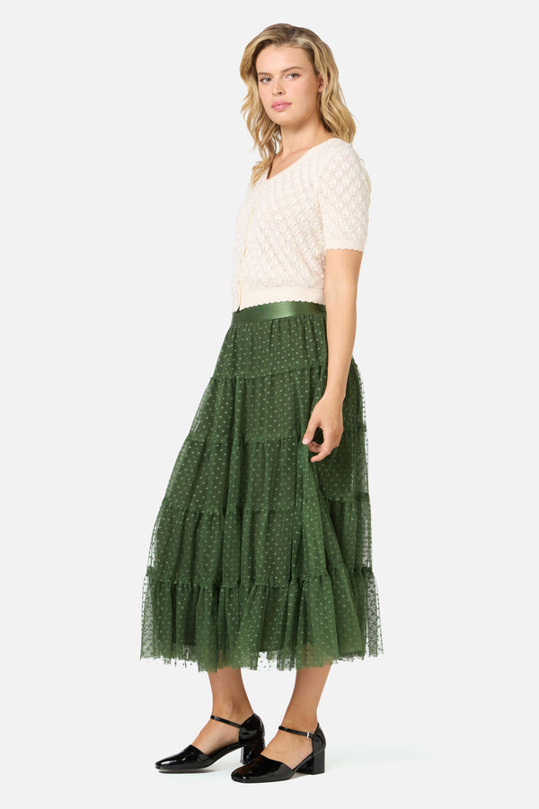 Princess Highway - Avery Tulle Midi Skirt - green