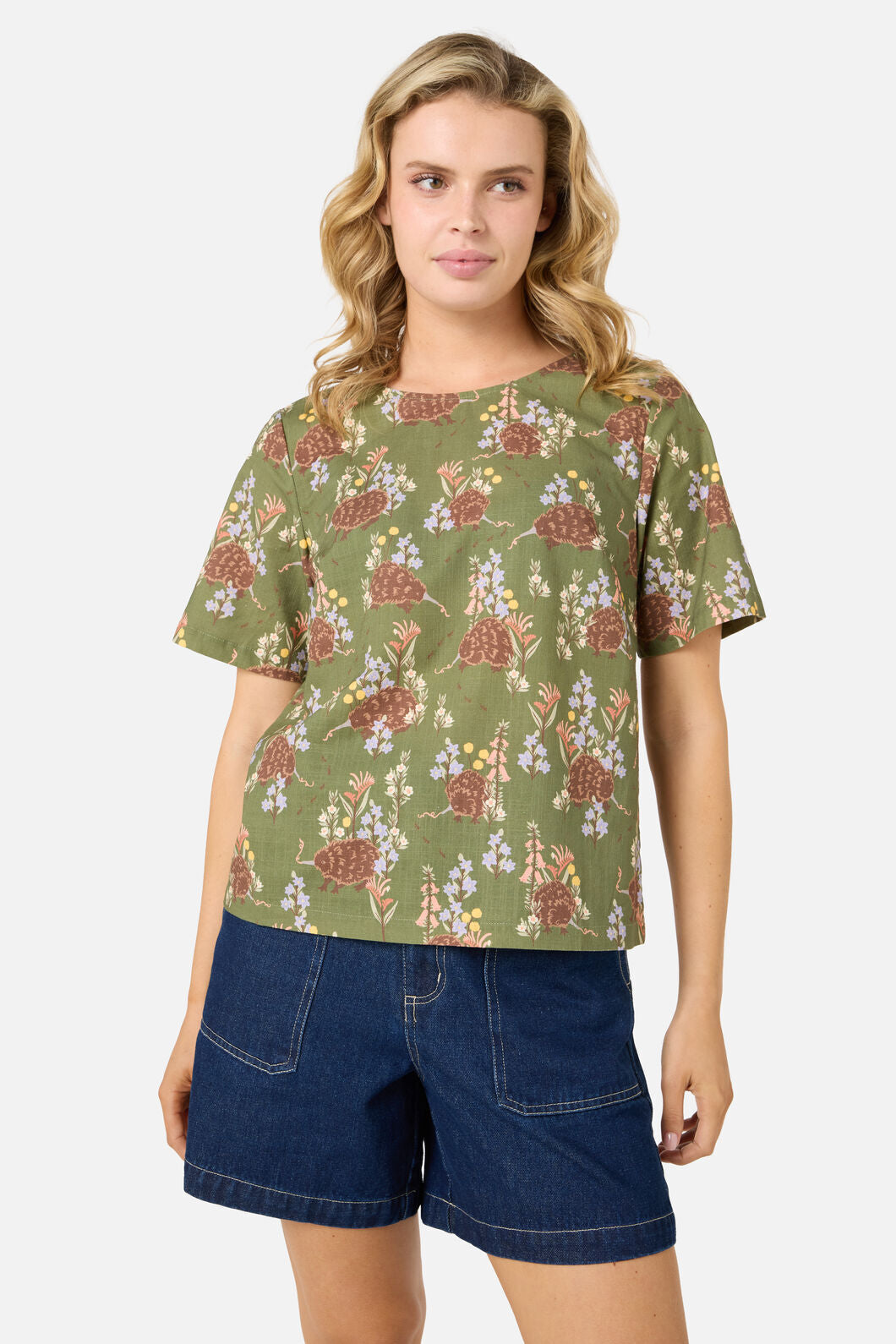Princess Highway - Echidna Short Sleeve Top - green