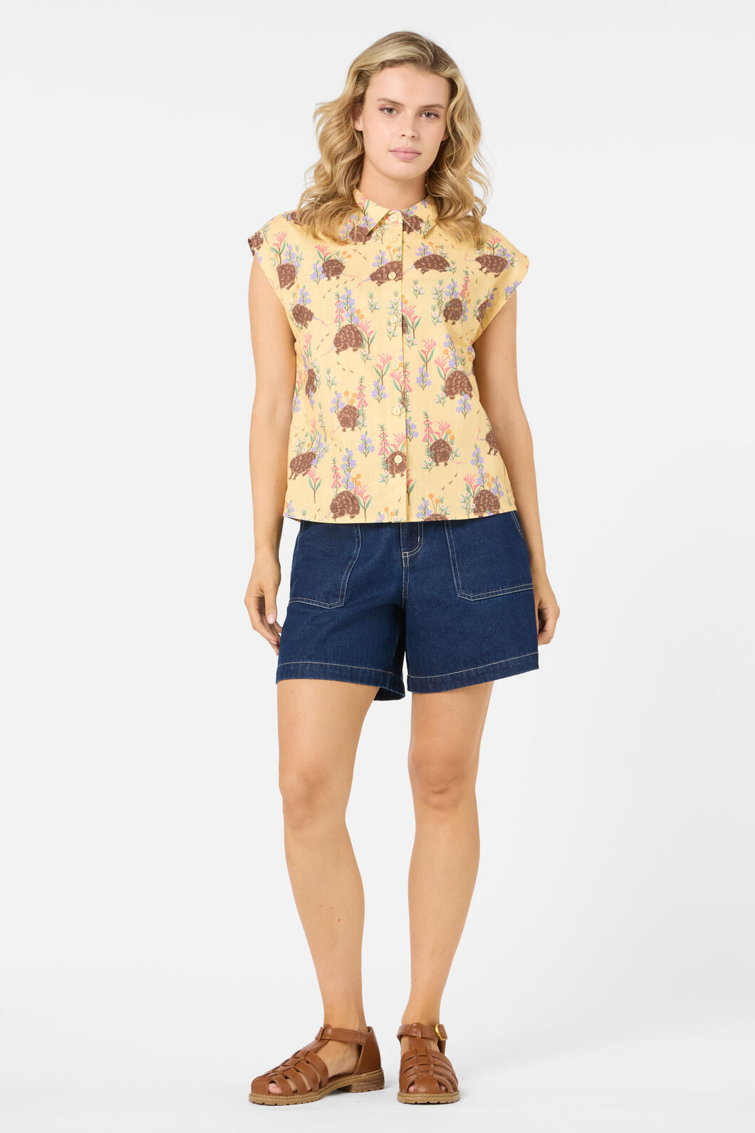 Princess Highway - Echidna Sleeveless Shirt - yellow