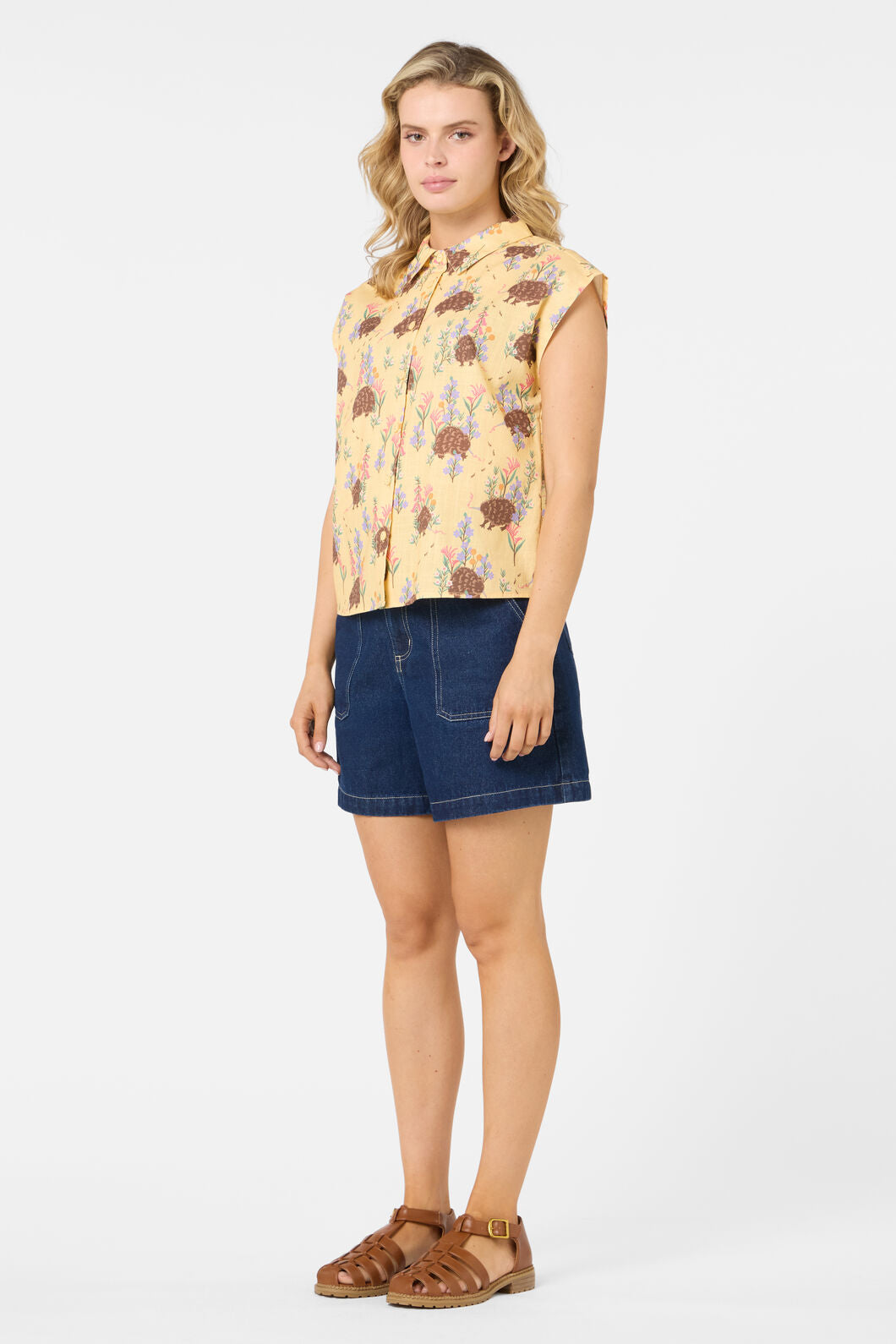 Princess Highway - Echidna Sleeveless Shirt - yellow