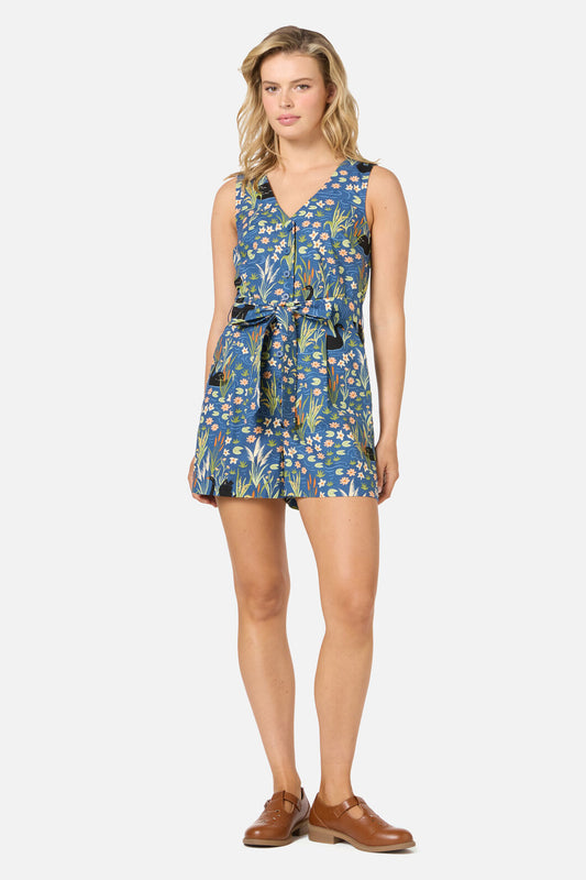 Princess Highway - Pretty Swan Playsuit - navy