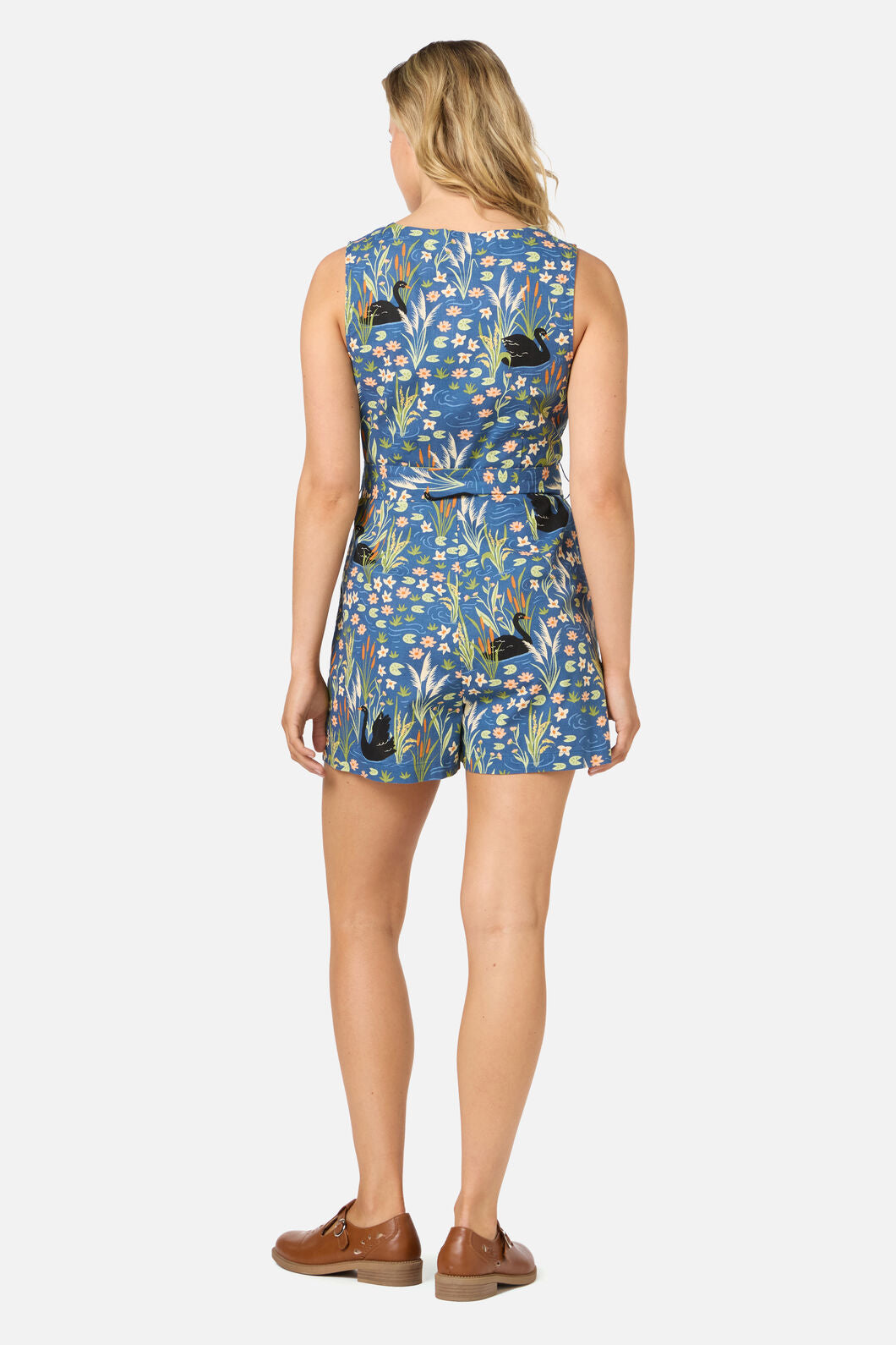 Princess Highway - Pretty Swan Playsuit - navy