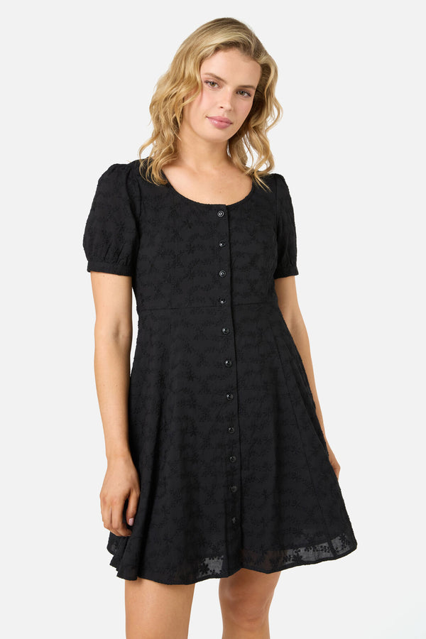 Princess Highway - Lily Broidery Mini Dress - black