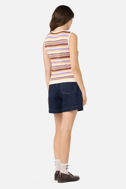 Princess Highway - Sunset Stripe Knit Tank - choco-multi