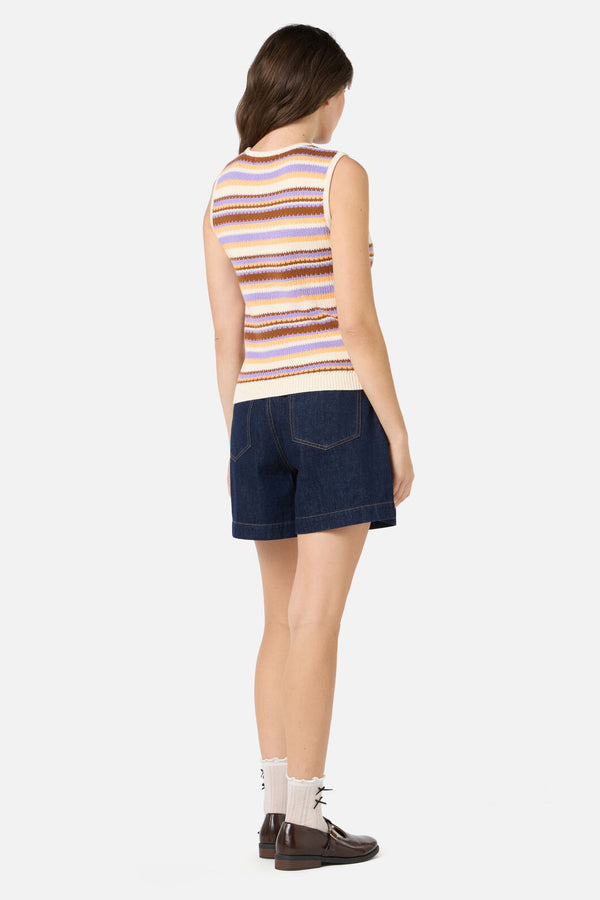Princess Highway - Sunset Stripe Knit Tank - choco-multi