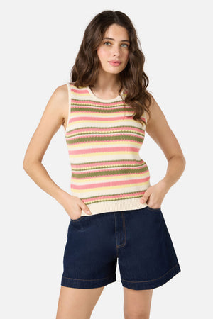 Princess Highway - Sunset Stripe Knit Tank - green-multi