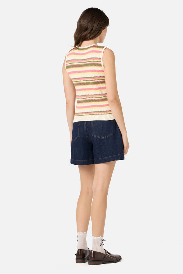 Princess Highway - Sunset Stripe Knit Tank - green-multi