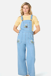 Princess Highway - Swan Embroidered Overall - blue-denim