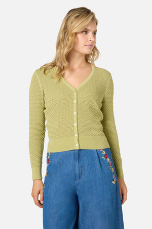 Princess Highway - Ivy Lace Knit Cardigan - soft-green