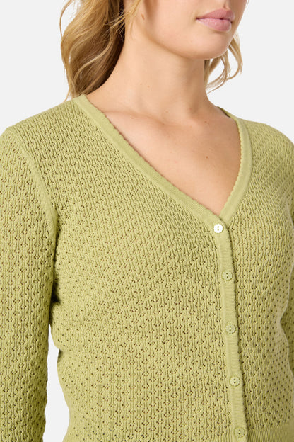 Princess Highway - Ivy Lace Knit Cardigan - soft-green