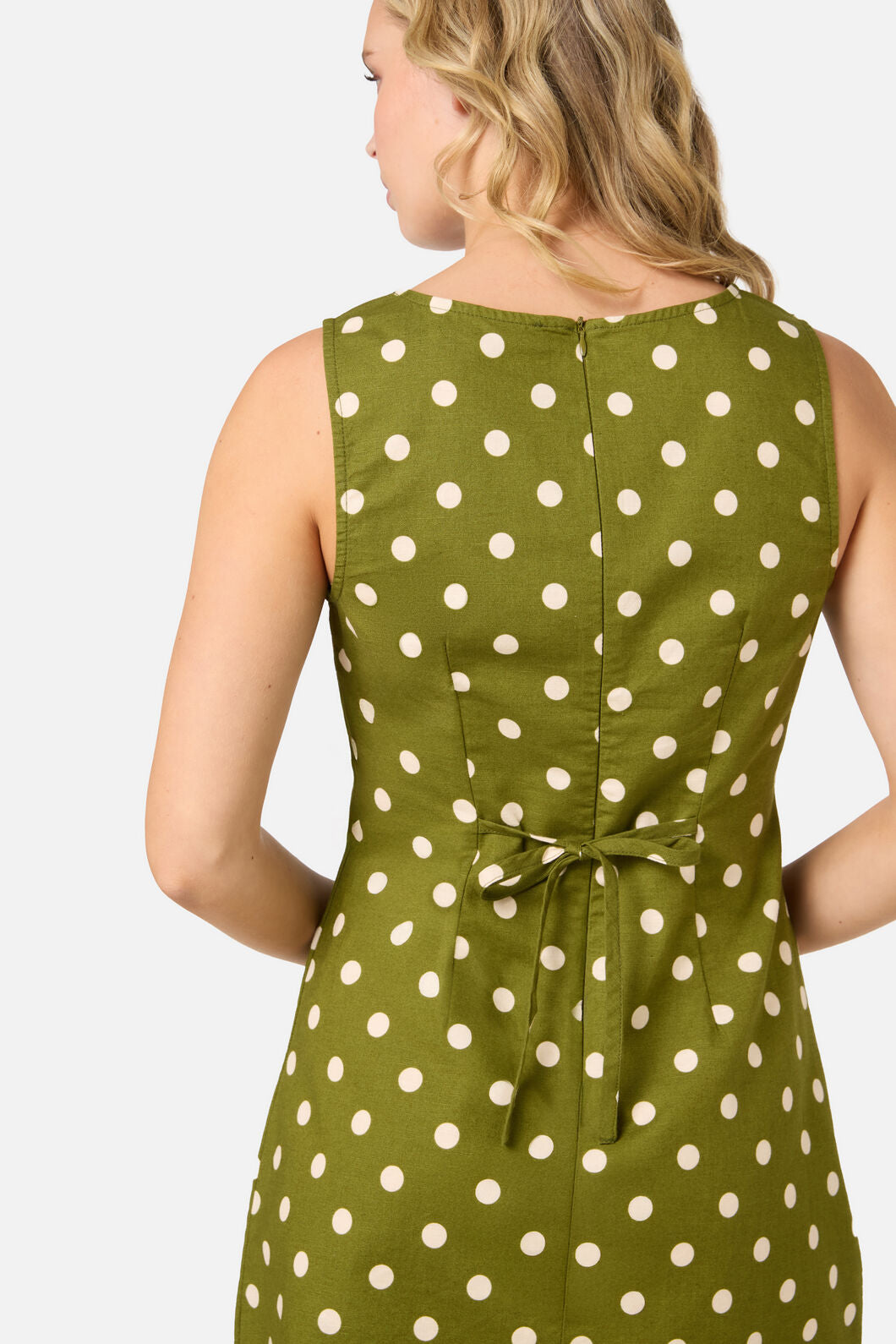 Princess Highway - Polka Dot Shift Mini Dress - olive