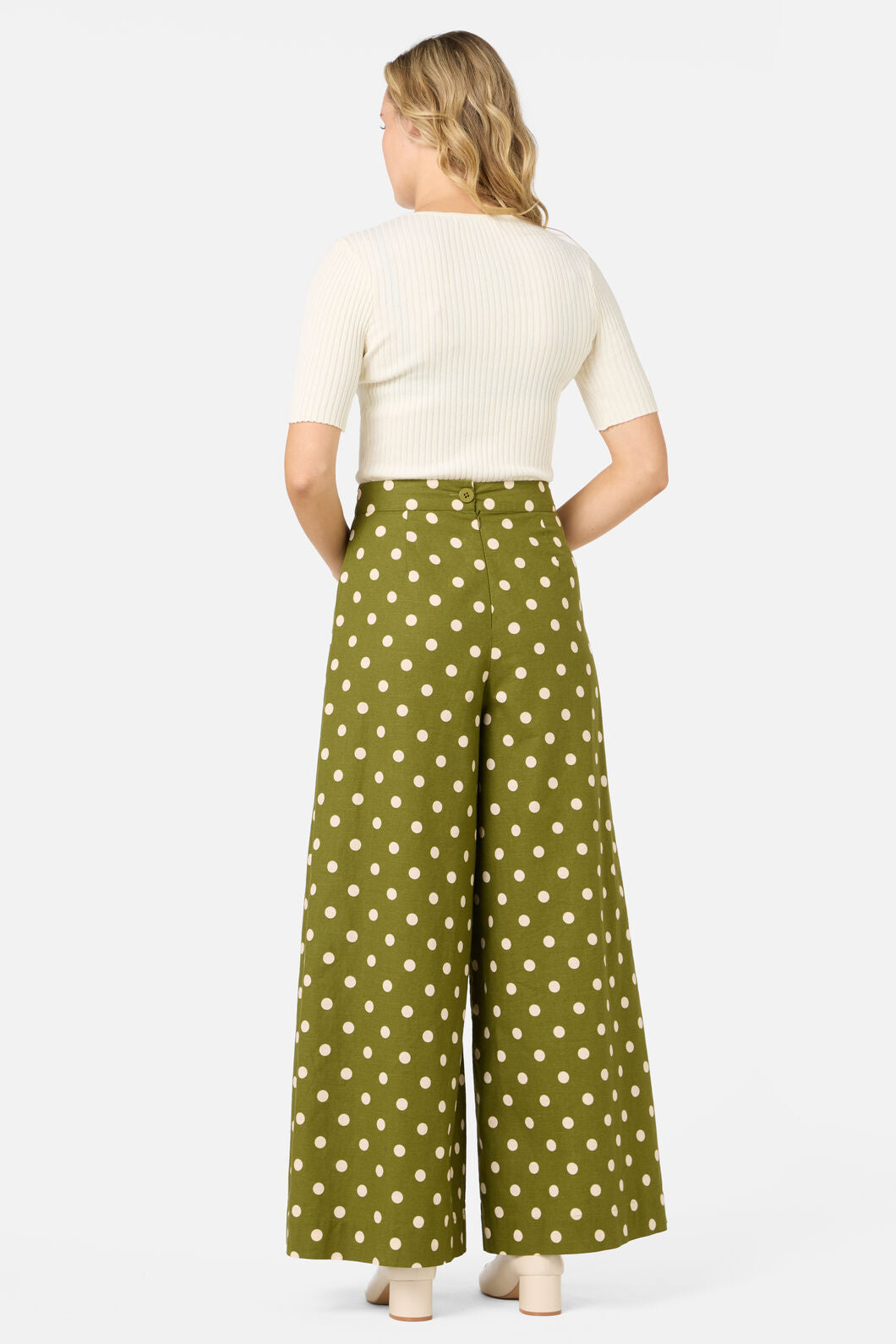Princess Highway - Polka Dot Wide Leg Pant - olive