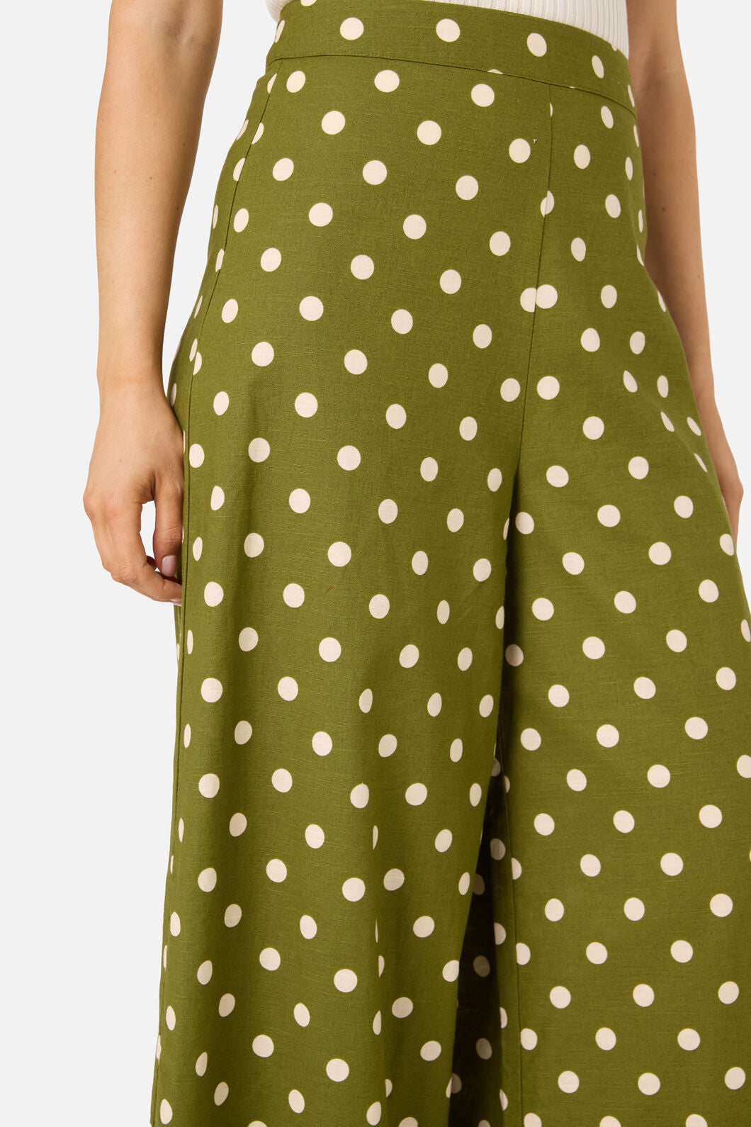 Princess Highway - Polka Dot Wide Leg Pant - olive