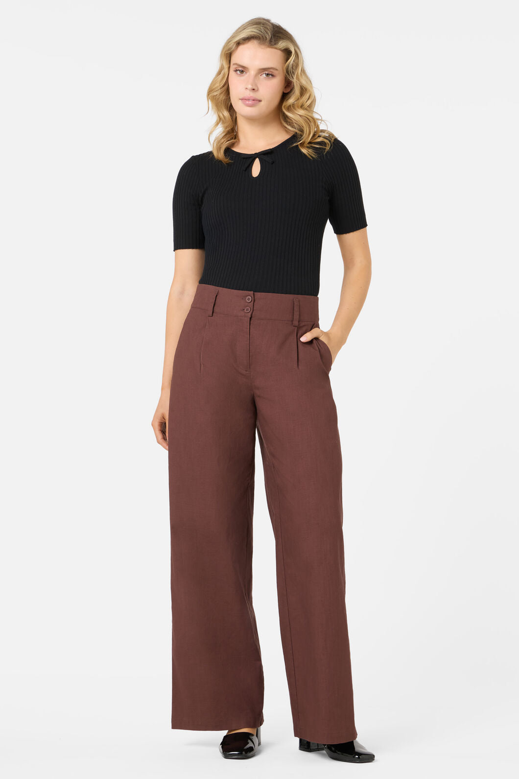 Princess Highway - Tatum Mid Rise Pants - chocolate