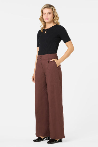 Princess Highway - Tatum Mid Rise Pants - chocolate