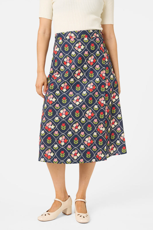 Princess Highway - Judy Wrap Midi Skirt - navy