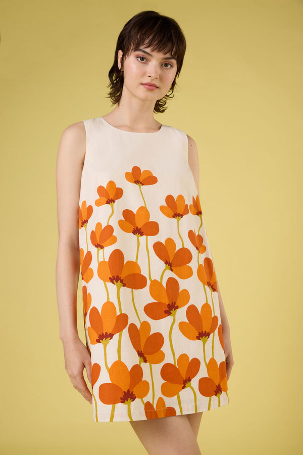 Princess Highway - Lulu Flower Shift Dress - cream