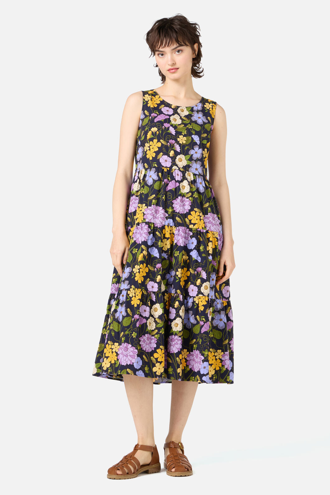 Princess Highway - Grasshopper Floral Midi Dress - navy