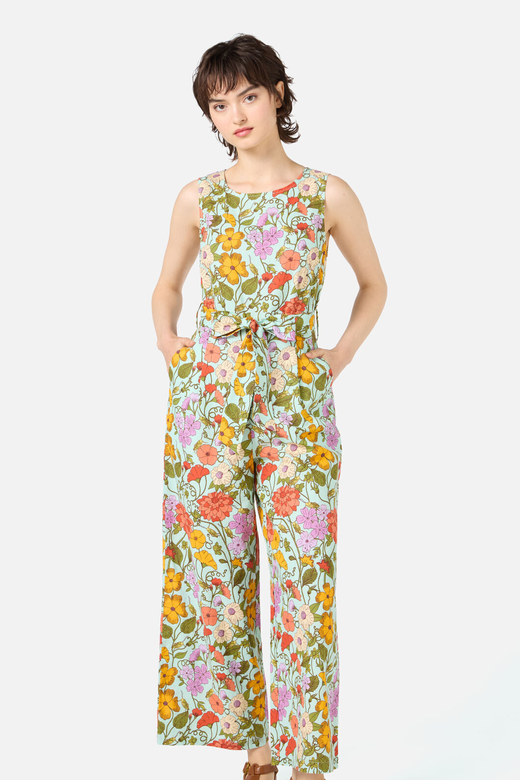 Princess Highway - Grasshopper Floral Jumpsuit - green