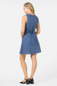 Princess Highway - Frankie Pinstripe Shift Dress - navy